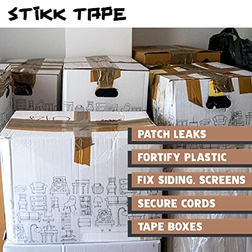 STIKK Duct Tape - Tan Duck Tape - 3 inch x 25 Yards - Heavy Duty Tape for Repairs, Household Projects - for Commercial HVAC and Construction - Effective Heavy Duty Waterproof Duct Tape - color: Tan