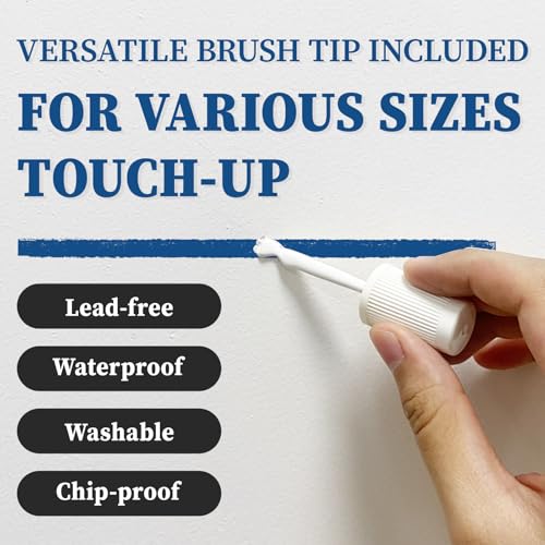 DWIL White Touch Up Paint - Multi Surface Touch Up Paint Pen, Scratch Repair for Wall, Door, Cabinets, Metal, Appliance, Wood, Furniture, 1.5 Fl Oz (Semi Gloss, White) - color: White