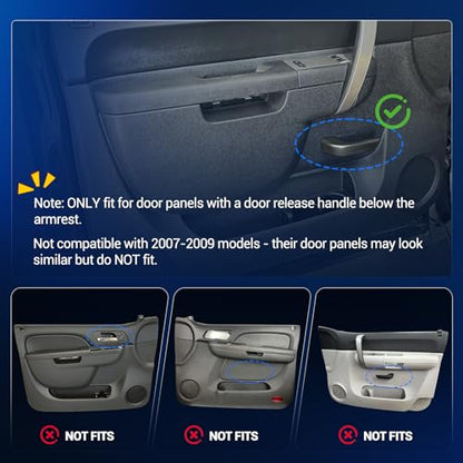 Front Left Driver & Right Passenger Side Armrest Repair Kit Fit for Chevy Silverado & GMC Sierra 1500 2010-2013, Silverado & GMC Sierra 2500HD 3500HD 2010-2014, Black - color: Black, size: Front Driver & Passenger Side