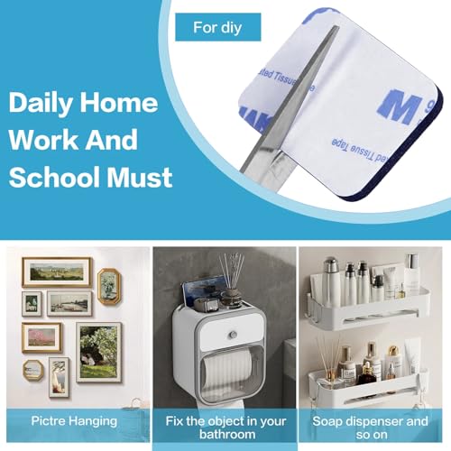Double Sided Adhesive Pads,Heavy Duty Mounting Tape,Super-Sticky White Strong Pads,Rectangle Shape 36 Pcs 2 Sided Sticky Waterproof Tape,Removable Double-Sided Foam for Hanging Walls - color: Pack of 36 Rectangles