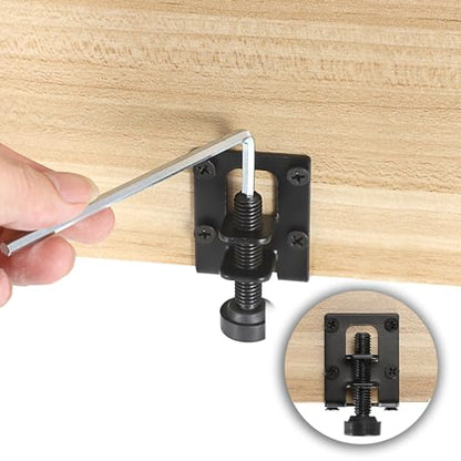 OwnMy 4 Packs Adjustable Furniture Leveling Feets L Shaped Furniture Levelers Legs, Heavy Duty Furniture Mounting Brackets Metal Leveling Feet for Workbench Cabinet Wardrobe, 2.2" H, Black - size: 2.2"H-Black