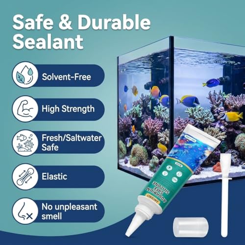 JAOJAO Black Aquarium Silicone, Aquarium Safe Silicone Sealing Waterproofing Strong Adhesion Fish-Safe Fast Curing Good Flexibility Underwater Bonding for Fish Tank Pools, 120ml - color: Black