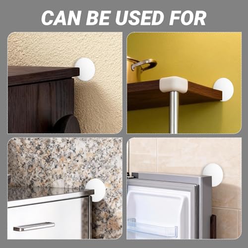 Door Stoppers for Wall, 8 Pack 2" Knob Protectors – Heavy-Duty Self-Adhesive, Quiet Anti-Slam, Covers Existing Holes & Prevents Wall Damage - color: White