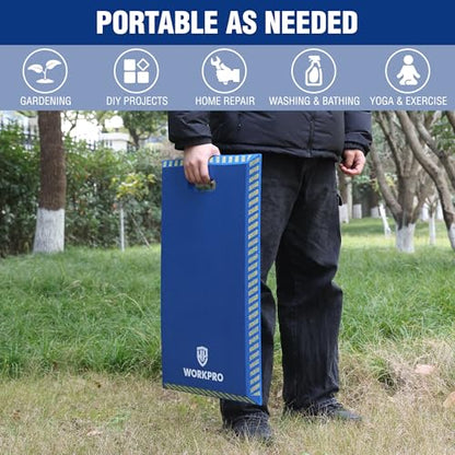 WORKPRO Extra Thick Kneeling Pad, Soft Foam Knee Cushioning, Extra Large Foam Kneeler Mat for Auto-Repair, Gardening, Workout Supplies, 28 x 16 x 1.2in, Blue - color: Blue