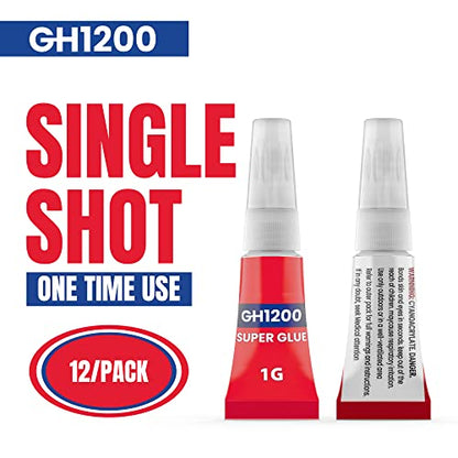 12 Grams Super Glue All Purpose with Anti Clog Cap. Ca Glue - Adhesive SuperGlue. Cyanoacrylate Glue for Hard Plastics, DIY Craft, Metal (12 g) - style: 12 g