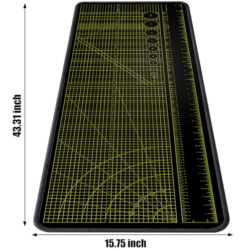‌2F22E Premium Portable Workbench Mat 43.31"x15.75" Inch - Non-Slip Dual Measuring Scales & Angle Guides - Durable Table Protector for Workshops, Crafts & DIY