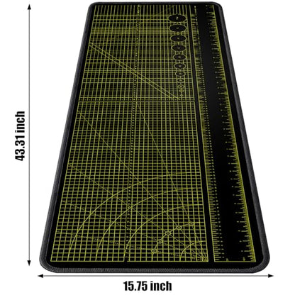 ‌2F22E Premium Portable Workbench Mat 43.31"x15.75" Inch - Non-Slip Dual Measuring Scales & Angle Guides - Durable Table Protector for Workshops, Crafts & DIY