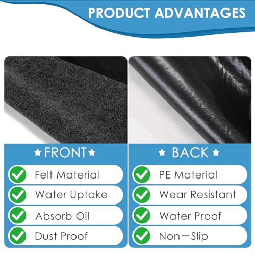 Garage Floor Protection Mat (7'5" x 17') uitable for garages, Oil Spill Prevention, Waterproofing, and Protection of Floor Surfaces(Includes Double Sided Tape Rolling Creeper Mat) - size: 7'6" x 17'