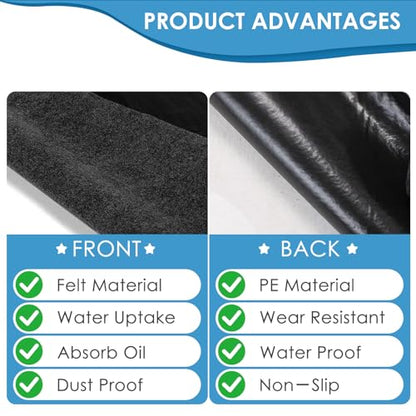 Garage Floor Protection Mat (7'5" x 17') uitable for garages, Oil Spill Prevention, Waterproofing, and Protection of Floor Surfaces(Includes Double Sided Tape Rolling Creeper Mat) - size: 7'6" x 17'