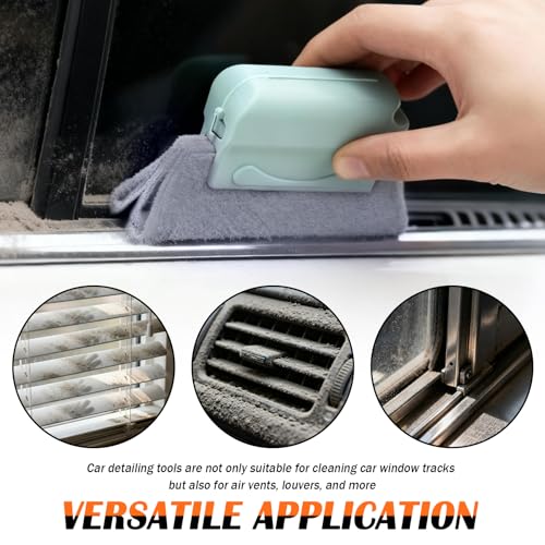 3PCS 2026 Upgraded Car Window Track Cleaner Kit,Hand-Held Window Track Cleaning Tools Kit for Windows Tracks,Narrow Gaps,Portable Windows Sill Cleaner Tool for Most Vehicles
