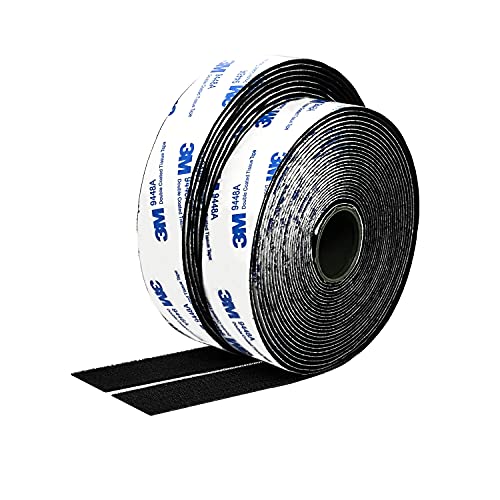 Hook and Loop Tape 1in x 20ft, Slef Adhesive Interlocking Strip, Mounting Tape Heavy Duty Adhesion, Picture Hanging Strips Fastener, Double Sided Carpet & Rug Fixation - size: 1in x 20ft