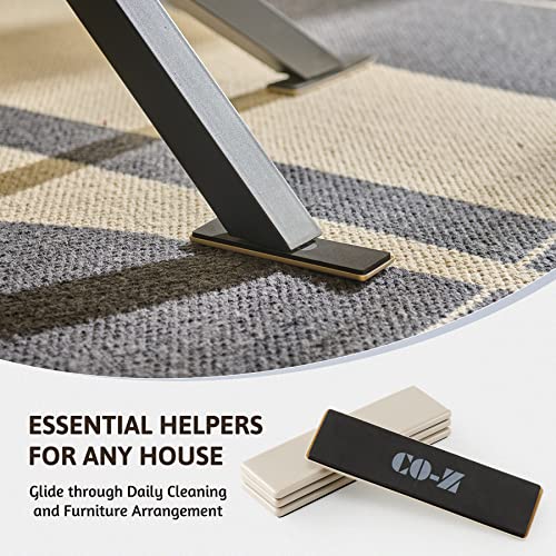 CO-Z Large Furniture Sliders - 4 Pack, 2 1/2" x 9" Rectangle Reusable Furniture Sliders for Carpet, Heavy-Duty Furniture Gliders Movers for Hardwood Floors, Plastic Moving Pads for Heavy Furniture - size: 9" Rectangle-4 Pack, Plastic