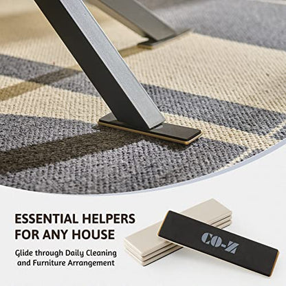 CO-Z Large Furniture Sliders - 4 Pack, 2 1/2" x 9" Rectangle Reusable Furniture Sliders for Carpet, Heavy-Duty Furniture Gliders Movers for Hardwood Floors, Plastic Moving Pads for Heavy Furniture - size: 9" Rectangle-4 Pack, Plastic