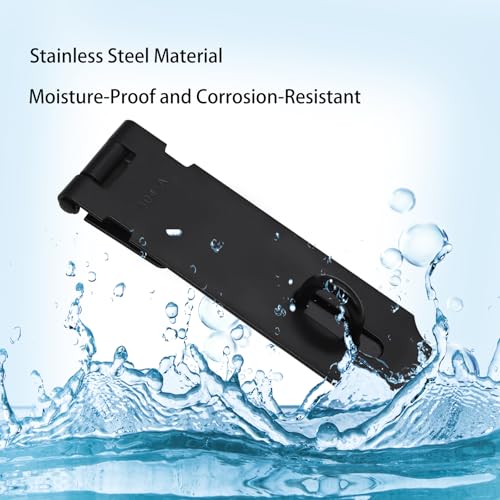 2Pcs Door Locks Hasp Latch,3 Inch 304 Stainless Steel Safety Packlock Clasp Hasp Lock Latch,Hinge Lock Padlock with Screws for Gates,Doors,Cabinets, Closets and More(Black) - style: Black-3INCH