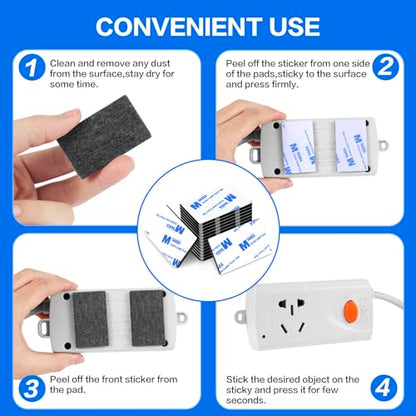 Double Sided Adhesive Pads,Heavy Duty Mounting Tape,48Pcs 3mm Thickness Pre-Cut Foam Tape,Super-Sticky Black Strong Pads Rectangle Shape Waterproof for Walls Picture, Car, Home, Office - color: Black