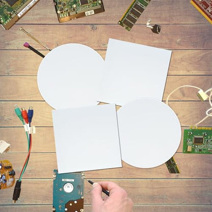 8 Pcs Ceiling Cover Plate, Screwless Wall Hole Cover, Plastic Flat Blank Wall Plate 5.91" with 50 Double-Sided Adhesive Stickers (Round) - style: Round