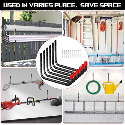 8-Pack Utility Hook,Garage Storage Hooks, Heavy Duty Utility Hooks, Heavy Duty Hook, 7.8" & 3.8” Garage Hanging Storage for Bikes, Kayak and Hanging Ladders - style: 4 Pack 7.8"+4 Pack 3.8"