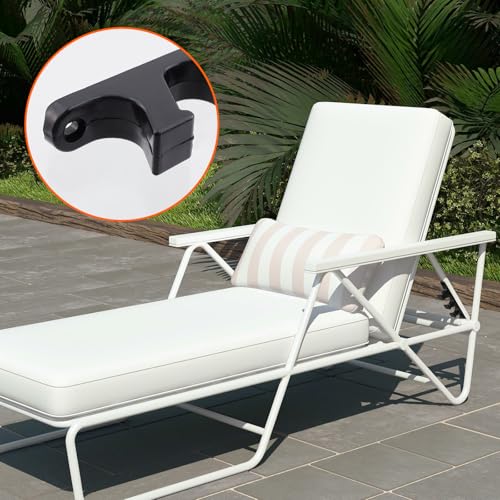 4pcs Adjustment Brackets for Chaise Lounges or Patio Outdoor Lawn Yard Furniture Replacement Position Adjuster Recliner Brace (5 Position - Black)