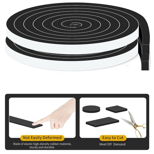 Weather Stripping Door Seal Strip,Door Weather Stripping,Strong Adhesive, Weatherproof, Reduce Noise, Gap Filler, Foam Insulation Tape for Doors and Windows (Black,1/2 in x 3/8 in x 13Ft) - size: 1/2 In x 3/8 In x 13Ft