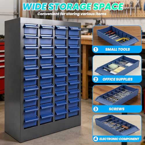 40 Drawers Bolt & Nut Tool Storage Cabinet with ABS Material, 25.8” x 8.66” x 24.8” Parts Cabinet with Label Stickers & Shelves, Parts Cabinet for Tool Hardware Storage, Auto Repair Shop (40 Drawer) - size: 40 Drawer