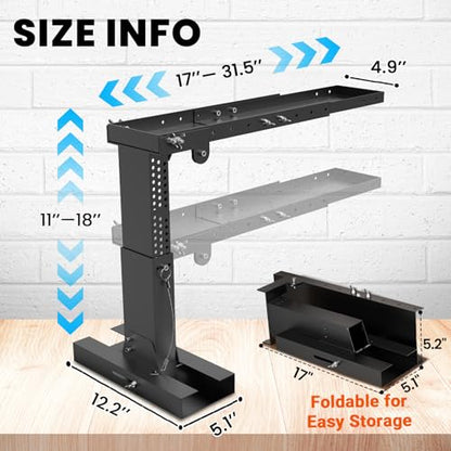 Foldable Ladder Leveler Pro+ - Adjustable 11-18" H & 17-31.5" L Platform for Stairs, 500LB Capacity, Fits <30" Foot Spacing (Black) - color: Black