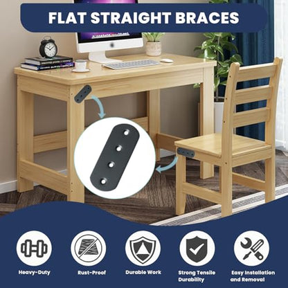 Alise 4 Pcs Flat Straight Brace Brackets Mending Plates Repair Fixing Bracket,100x38mm Stainless Steel Matte Black - color: Matte Black, size: 100mmX38mm