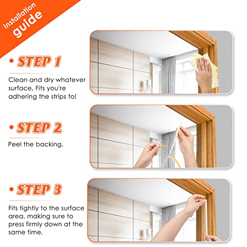 YOUSHARES 52.5 Feet Long Weather Stripping for Door, Insulation Weatherproof Doors and Windows Seal Strip,Collision Avoidance Rubber Self-Adhesive, (52.5 Ft/16m, White) - color: 16m/52.5ft White