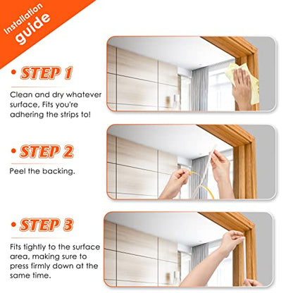 YOUSHARES 52.5 Feet Long Weather Stripping for Door, Insulation Weatherproof Doors and Windows Seal Strip,Collision Avoidance Rubber Self-Adhesive, (52.5 Ft/16m, White) - color: 16m/52.5ft White
