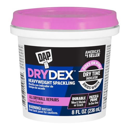 DAP DryDex Spackling Wall Repair Patch Kit, with Pink/White Dry Time Indicator, 8 Oz (7079812345)