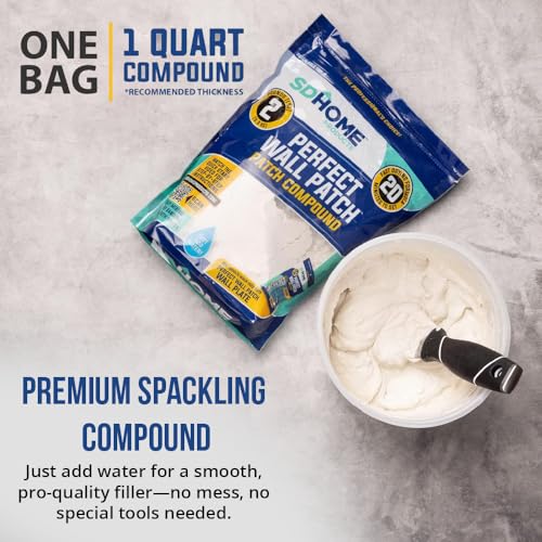 Drywall Repair Compound by SD Home, Fast-Drying Spackle Filler for Holes, Cracks & Wall Damage, Mix-As-Needed Dry Compound Putty, 2 lb. Resealable Bag, Perfect Drywall Hole Patch Solution - style: Patching Compound