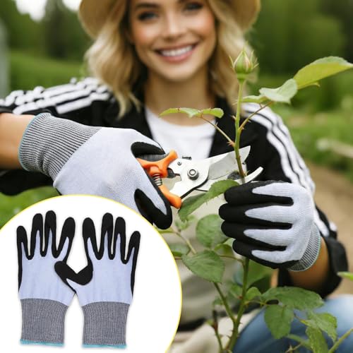 Cut Resistant Gloves, Level 5, Non-Slip Grip, Machine Washable, for Kitchen, Oyster Shucking, Woodworking - color: Black and Grey(female)