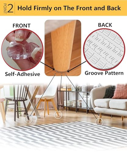 Non Slip Furniture Pads, 12 PCS Clear No Skid Furniture Grippers, Self Adhesive Anti Slip Furniture Pads, Anti Slide Hardwood Floors Protectors for Keep Couch Stoppers (2.36 Inch Round) - size: 2.36 Inch Round