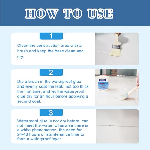 Waterproof Glue,Invisible Agent,Strong Transparent Sealant,for Bathroom, Kitchen, Garden, Roofs, Walls (0.3, Kilograms)