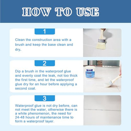 Waterproof Glue,Invisible Agent,Strong Transparent Sealant,for Bathroom, Kitchen, Garden, Roofs, Walls (0.3, Kilograms)