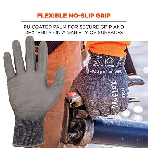 Ergodyne ProFlex 7044 Cut Resistant Work Gloves, ANSI A4, PU Coated Palms for Flexible No Slip Grip. Superior Fit and Feel - size: X-Large