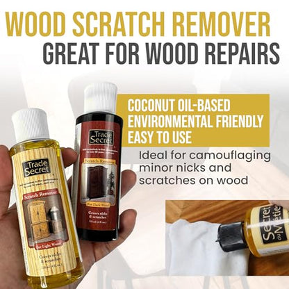 Trade Secret Complete Wood Furniture & Floor Restoration Kit - Scratch Repair and Polish System for Light and Dark Surfaces with Microfiber Cloth - color: Light and Dark Wood