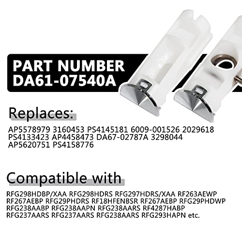 DA61-07540A Freezer Door Handle Support Kit Refrigerator Replacement Handles Compatible with Samsung AP5578979 PS4145181 DA67-02787A 3160453 6009-001526