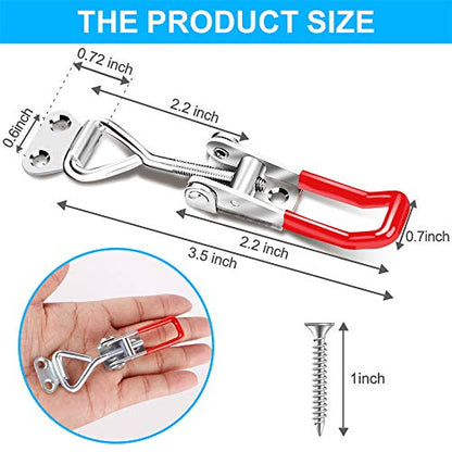 6 Pack Toggle Latch Clamp 4001, Adjustable Latch, Smoker Clamps Heavy Duty Latches, 330Lbs Holding Capacity Pull for Lid Jig, Tool Box Case (24PCS Screws) - style: 4001-6PK