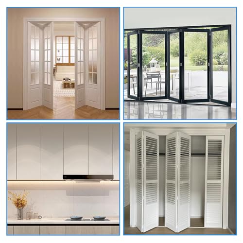 HOME MASTER HARDWARE Bifold Door Hardware Repair Kit, 2 Pack Bi-fold Sliding Closet Doors Replacement Parts, Folding Pocket Door Replacement Parts Set,Include Top Bottom Pivots Bracket and Guide Wheel
