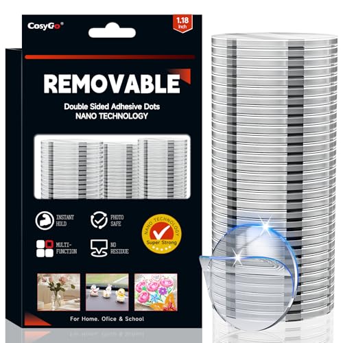 Extra Large 1.18" Mounting Putty for Walls No Damage, Clear Removable Gel Glue Sticky Poster Dots Museum Sticky Tack, Strong Double Sided Tape Fits Picture Craft Decor, 50 Pcs