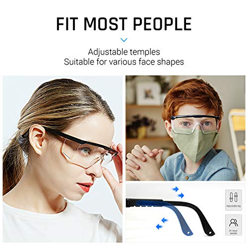 Safety glasses Industrial Goggles with Anti-fog Lens, Clear Safety glasses with Anti-Scratch UV400 protection Lens Goggles Eyeglasses - color: Black Frame