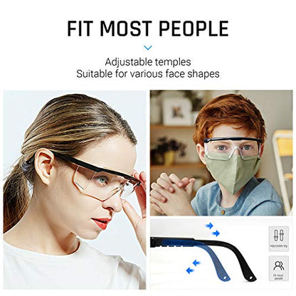 Safety glasses Industrial Goggles with Anti-fog Lens, Clear Safety glasses with Anti-Scratch UV400 protection Lens Goggles Eyeglasses - color: Black Frame