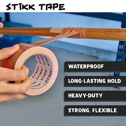 STIKK Duct Tape - Black Duck Tape - 3 inch x 60 Yards - Heavy Duty Tape for Repairs, Household Projects - for Commercial HVAC and Construction - Effective Heavy Duty Waterproof Duct Tape - color: Black