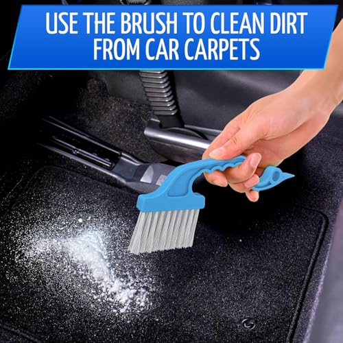 6 Pcs Cleaning Brush Window Mold Cleaner - Window Track & Sill Cleaning Tool, Deep Clean Scrubber for Sliding Doors & Windows Grooves, Household & Car Detailing Brush Kit - color: Blue