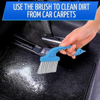6 Pcs Cleaning Brush Window Mold Cleaner - Window Track & Sill Cleaning Tool, Deep Clean Scrubber for Sliding Doors & Windows Grooves, Household & Car Detailing Brush Kit - color: Blue