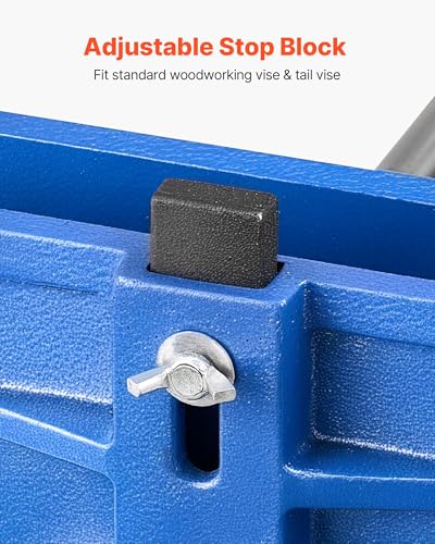 VEVOR Woodworking Vise, 9 Inch Jaw Width, Quick Release Wood Bench Vise, 10.2 Inch Max Jaw Opening, Heavy-duty Cast Iron Construction, Adjustable Front Stop, Workbench Vice, for Woodworking Drilling - size: 9inch