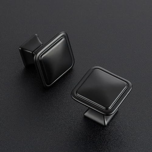 Ravinte 30 Pack Solid Single Hole Square Foot Cabinet Arch Knobs Kitchen Cabinet Knobs Matte Black Cabinet Knobs Black Drawer Pulls Kitchen Cabinet Hardware Knobs for Cabinets Cupboard Handles - color: Matte Black