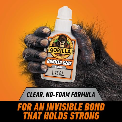 Gorilla Clear Glue, 1.75 Ounce Bottle (Pack of 2) - Crystal Clear, All Purpose, and Water Resistant - size: 2 - Pack, style: 1.75 Ounce
