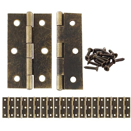 Murtenze 12 Pack 2.5 Inch Cabinet Hinge, Antique Bronze Butt Hinges with Mounting Screws - color: Antique Bronze, size: 2.5 Inch