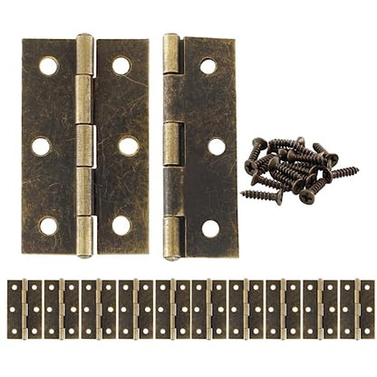 Murtenze 12 Pack 2.5 Inch Cabinet Hinge, Antique Bronze Butt Hinges with Mounting Screws - color: Antique Bronze, size: 2.5 Inch